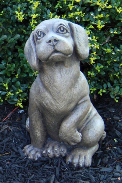 Beagle Puppy Dog Cement Sculpture Crafted In American by Artist